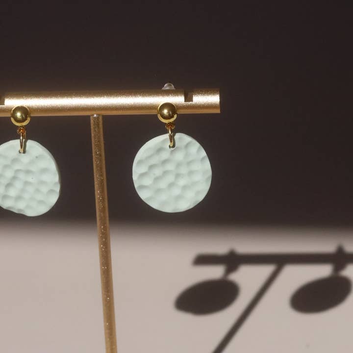 Rainbow's Clay - Wholesale Dangle Earrings - Hammered Circle6