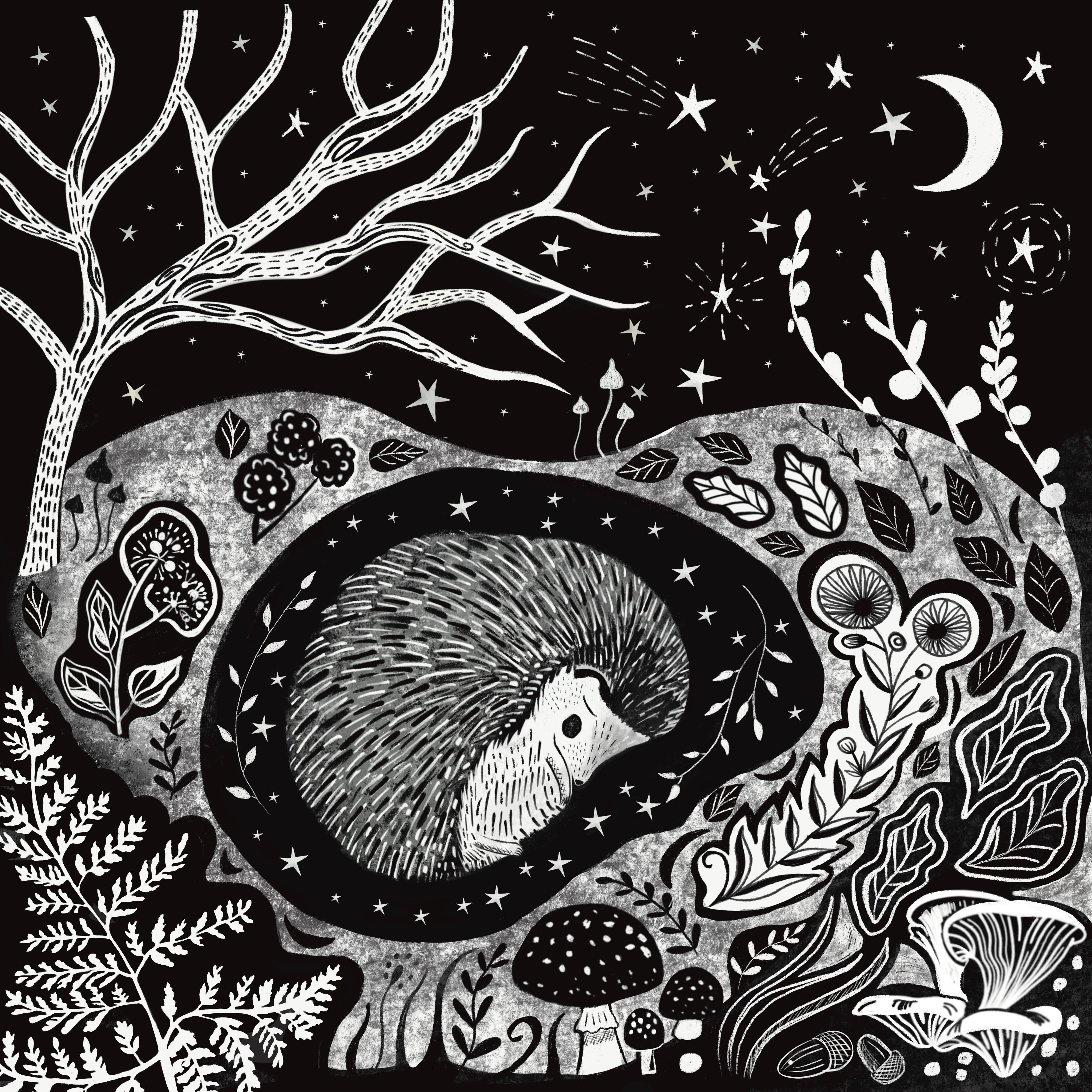 Glitter and Earth – wholesale Everyday greeting card – Autumn hedgehog1