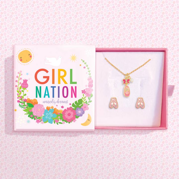 Sweet Petite Necklace and Studs Gift Set | Ballet Shoe
for wholesale by Girl Nation