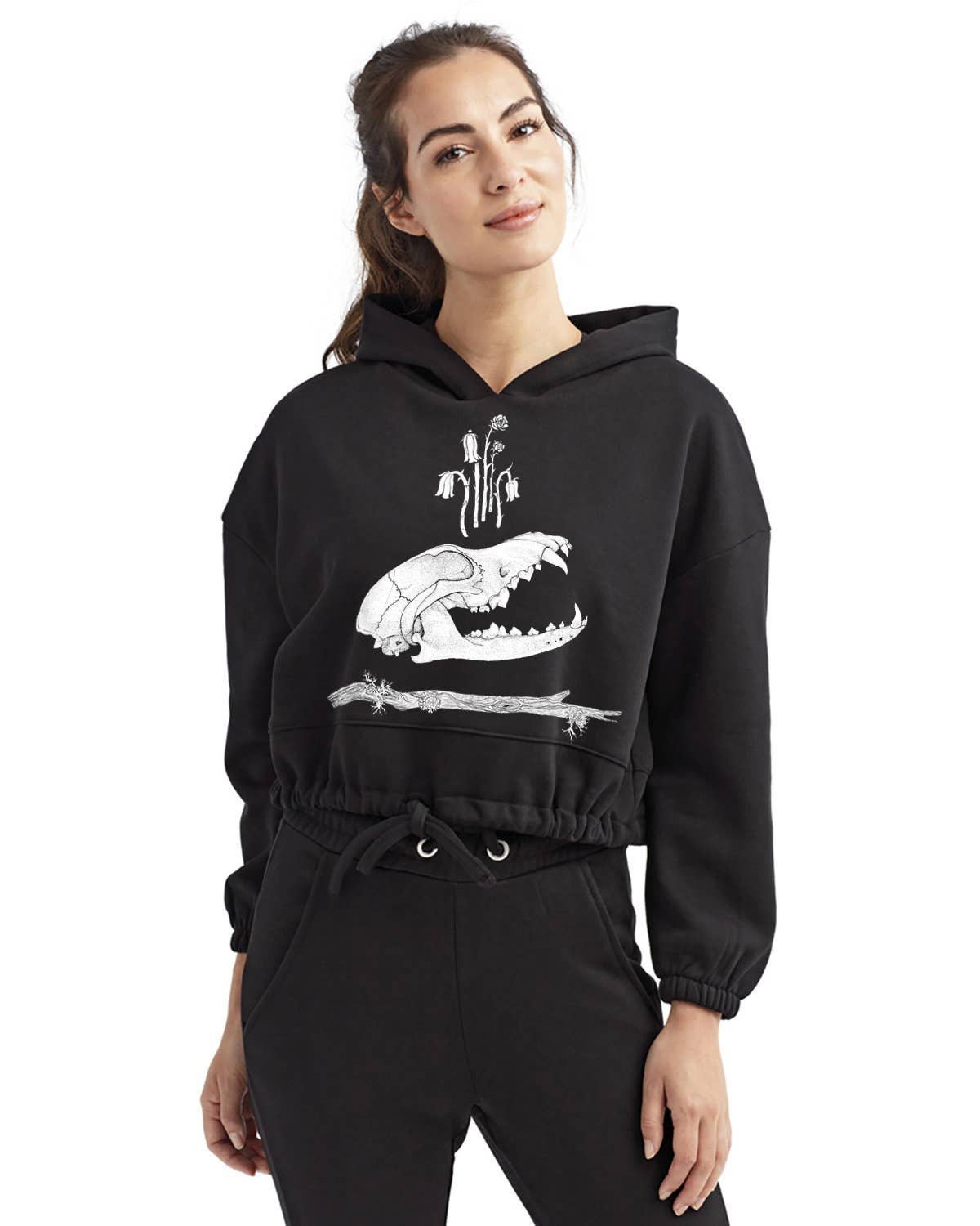 Nature Walk - Vendita all'ingrosso Felpa con cappuccio - Donna - Felpa con cappuccio corta Coyote Skull Nature Walk con coulisse0