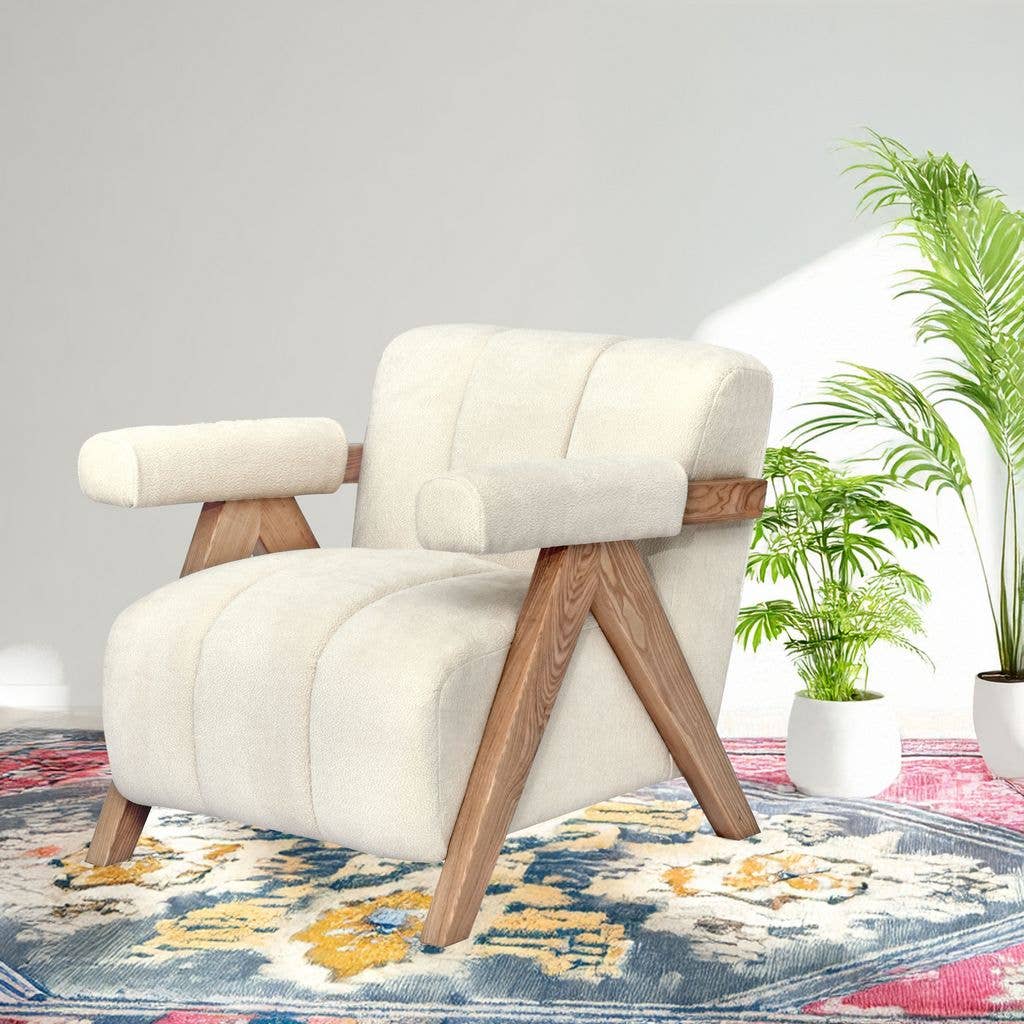 BRUIN Vista Boucle Accentstoel - Stijlvol & Comfortabel Mid-Century Modern Design voor groothandel op Faire2