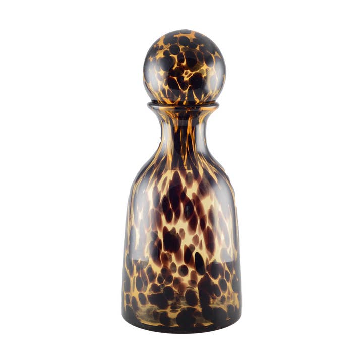 AULICA - Wholesale Carafe - Brown Glass Carafe With Stopper 14X14X32.5Cm