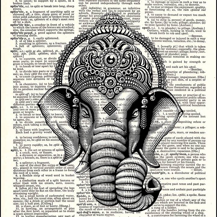 Fresh Prints of CT - Wholesale Art Print - Ganesh Dictionary Print