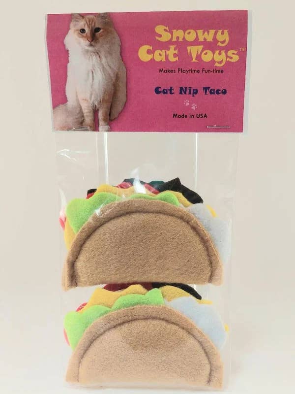 2 Pack Taco Catnip Cat Pet Toy for wholesale by Snowy Cat Toys
