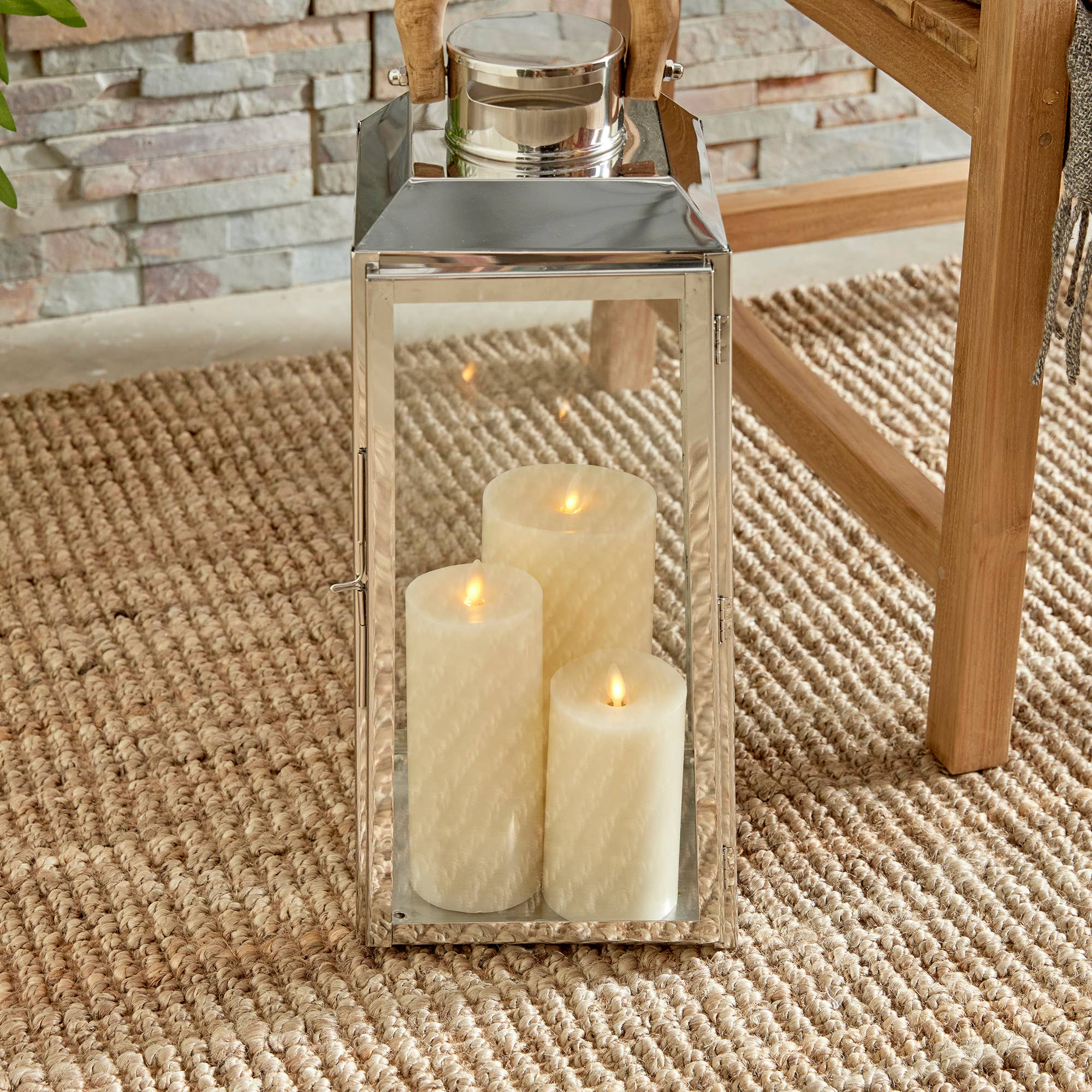 Stainless Steel Natural Oceanside Outdoor Lantern Large for wholesale on Faire3