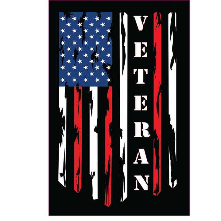 Veteran Flag Sticker - Decal for wholesale by Above & Beyond ScreenPrinting @ More