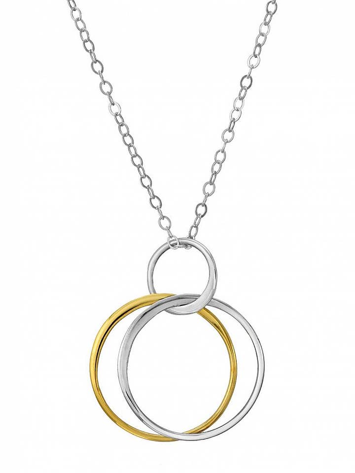Tweekleurige ketting met dubbele cirkel voor wholesale door Sosie Designs