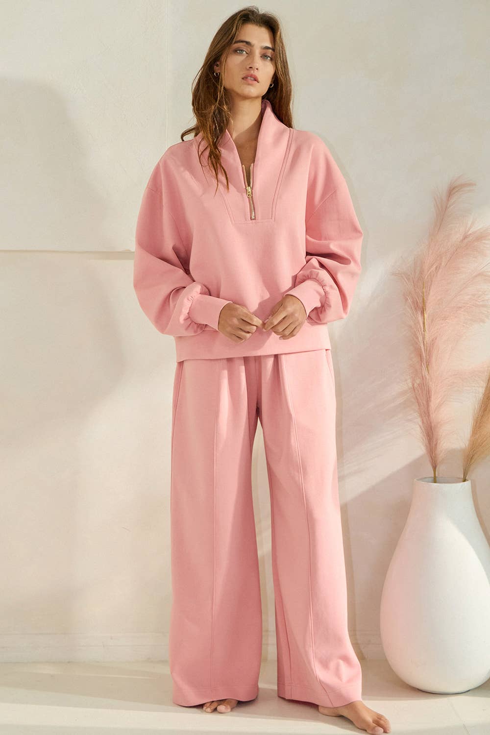 BUCKETLIST INC - Wholesale Sweatshirt - Women's - IT2154 Half Zip-up Scuba Sweatshirts58