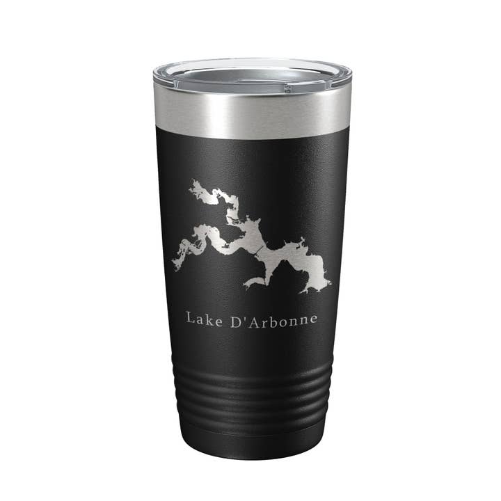 Lake D'Arbonne Map Tumbler Travel Mug Insulated Laser Engraved Coffee Cup Louisiana 20 oz for wholesale by CarveBright