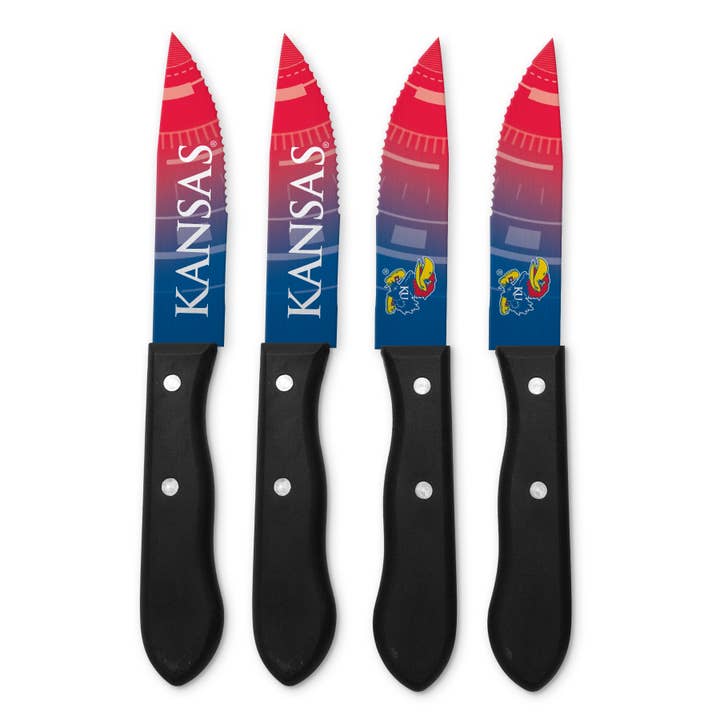 NCAA Kansas Jayhawks 4pc Steak Knife Set for wholesale by Inglasco Inc.