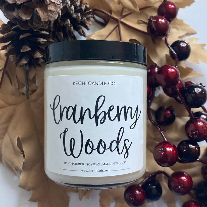 Cranberry Woods | Handpoured Soy Wax Candle for wholesale by Kechi Bath Company