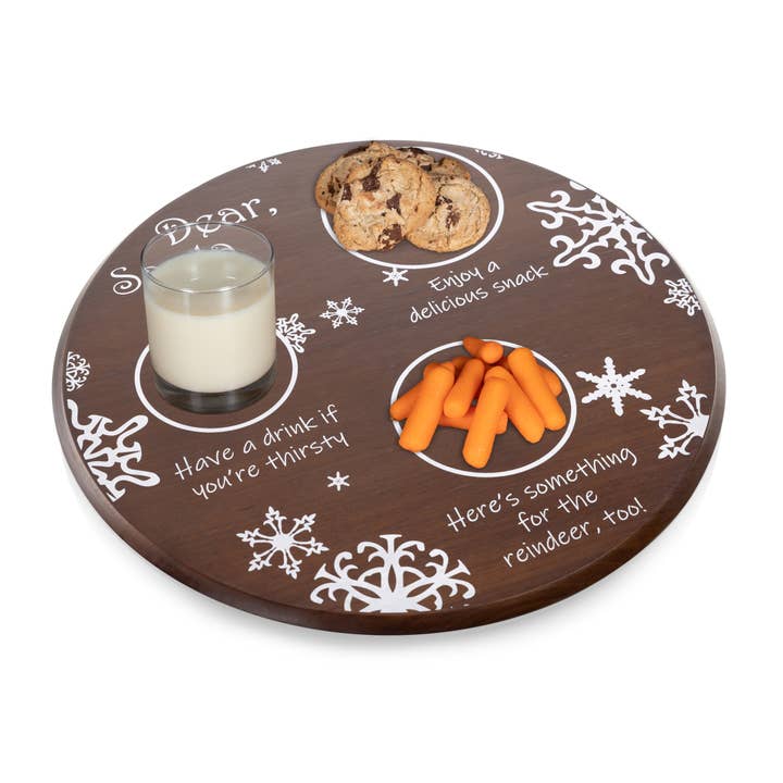 Dear Santa Round Serving Tray - Christmas Charcuterie Board for wholesale by Picnic Time Family of Brands