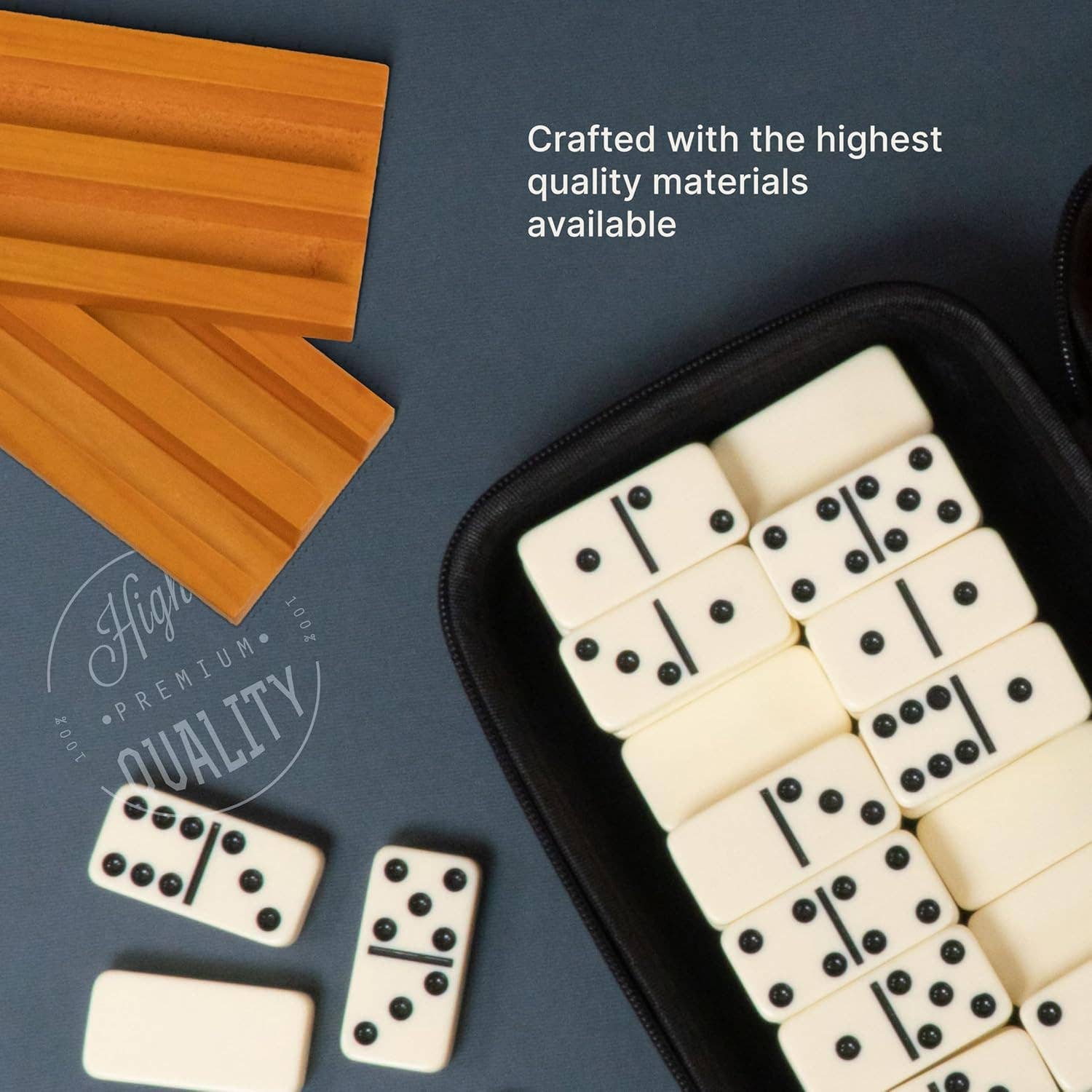 Queensell - Wholesale Dominoes - Double Six Domino Sets with 4 Domino Holders5