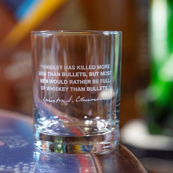 A to Z Imaging and Design - Wholesale Cocktail/Liquor Glass - Winston Churchill Quote Glass