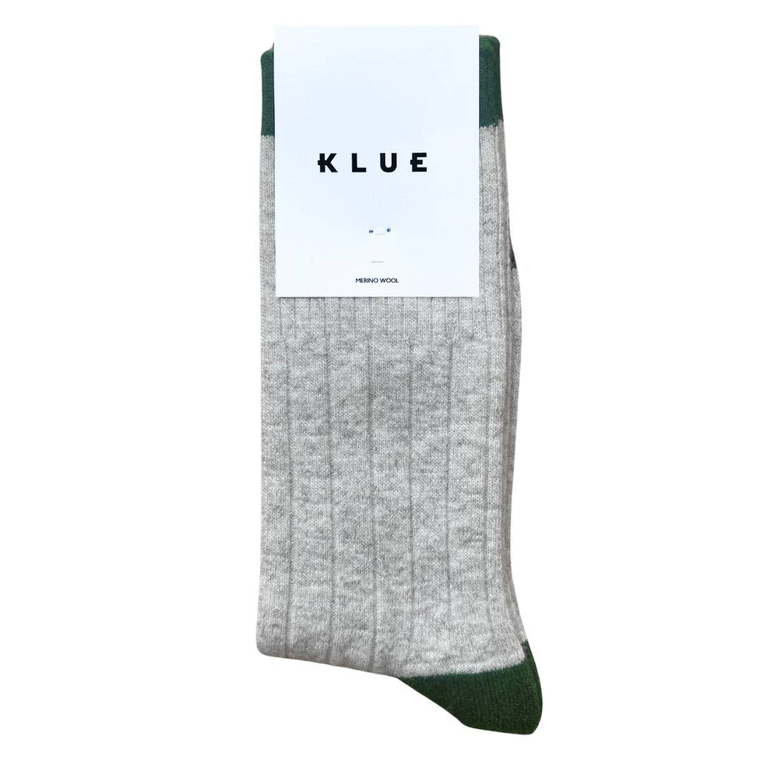 KLUE - Wholesale Socks - Men's - KLUE merino wool banded socks | Sand and green1