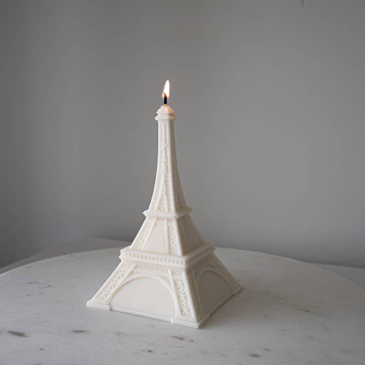 Vela con forma de Torre Eiffel, decoración del hogar inspirada en París. para venta al por mayor de Glowing Harmony Candle Co