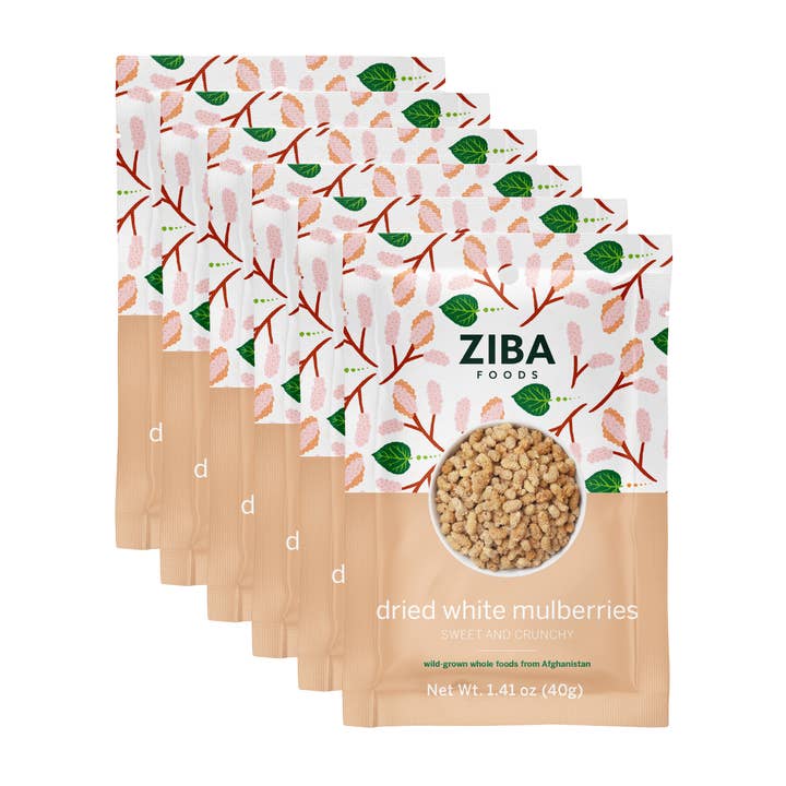 Ziba Foods – wholesale Dried/dehydrated fruit – Dried White Mulberries Single-Serve Snack, Vegan 1 oz