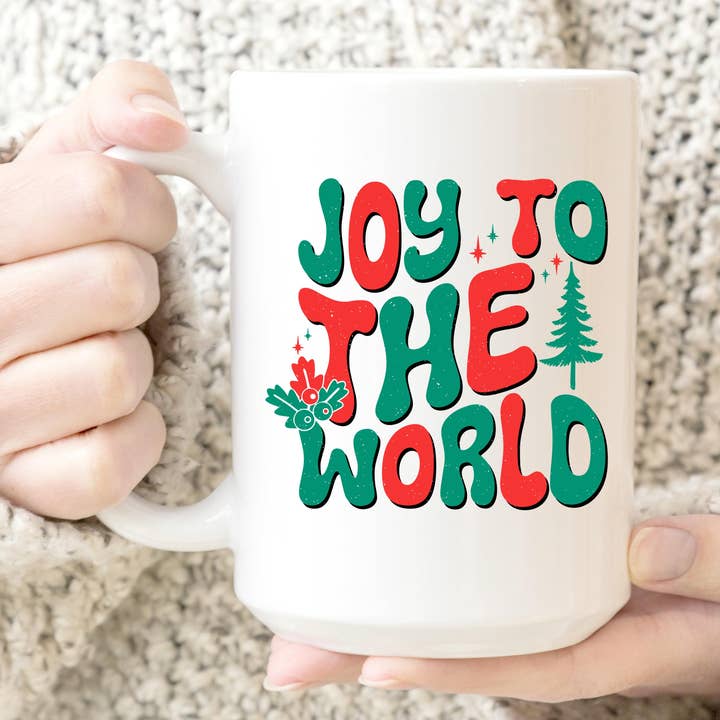 Caneca Joy To The World, Chocolate Quente, Ideias para Presentes de Natal por atacado de Hm Mugs