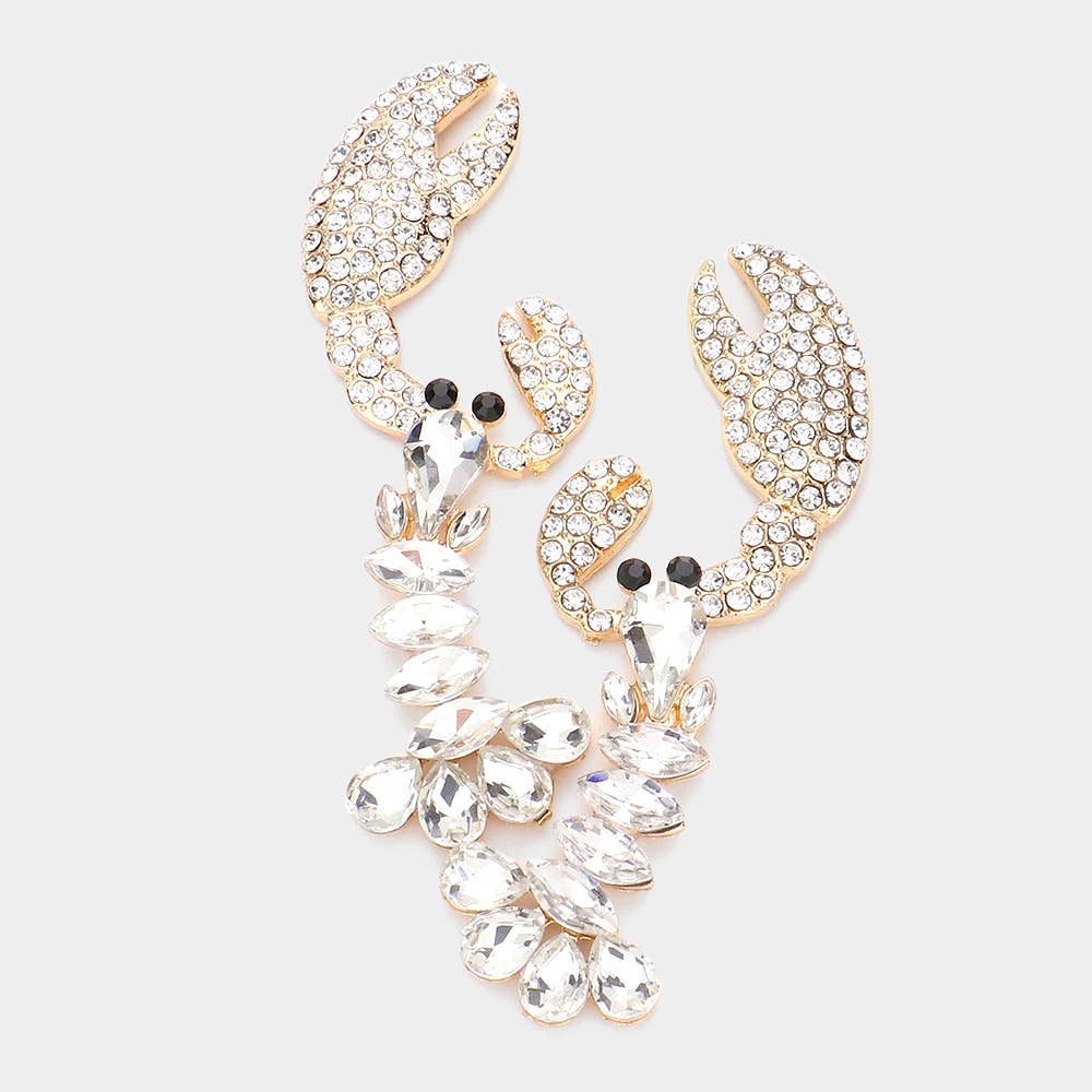 Sensibling Corp. - Wholesale Hangende/ronde oorbellen - Statement oorbellen met meerdere stenen en hangende kreeft.3