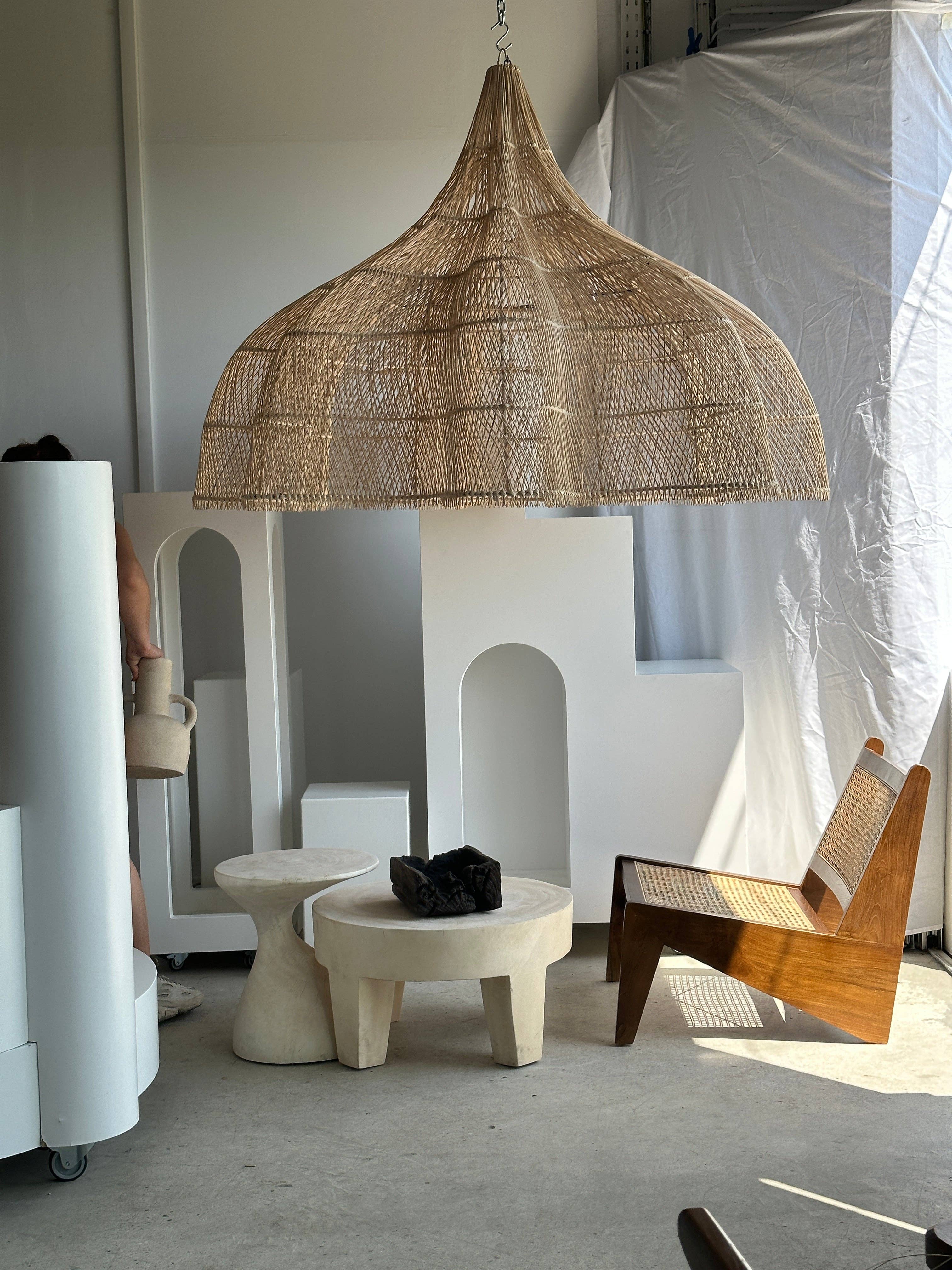 Office Objets - Wholesale Chandelier/Hanging Light - Immense rattan suspension in the shape of a flower, tulip, corolla H:1m; D:1m5069