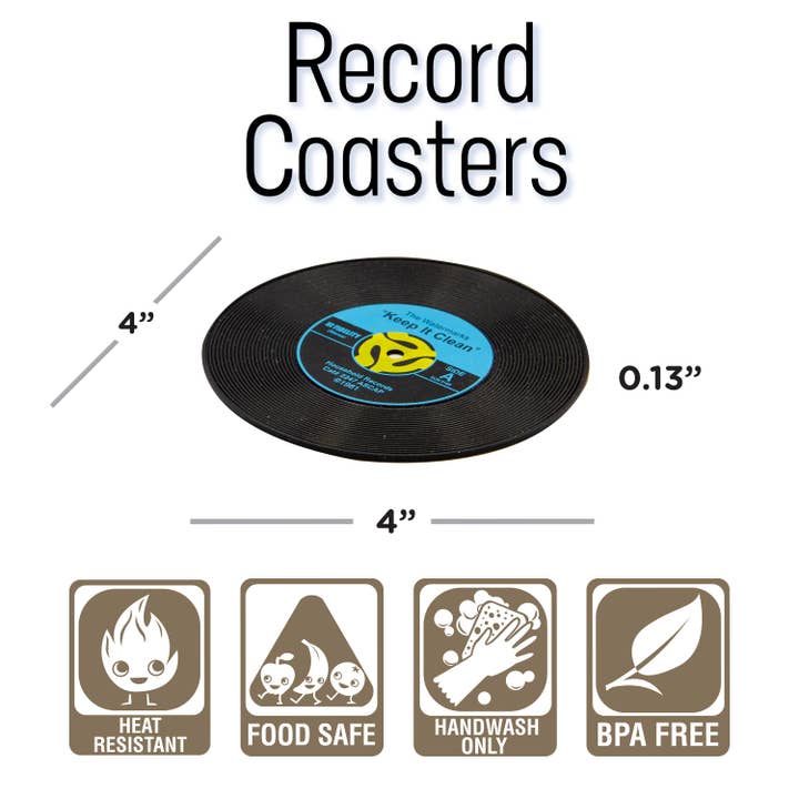 AQUARIUS, GAMAGO, ICUP, & ROCK SAWS by NMR Brands - Vente Sous-verre - Set de 45 Record Coasters1