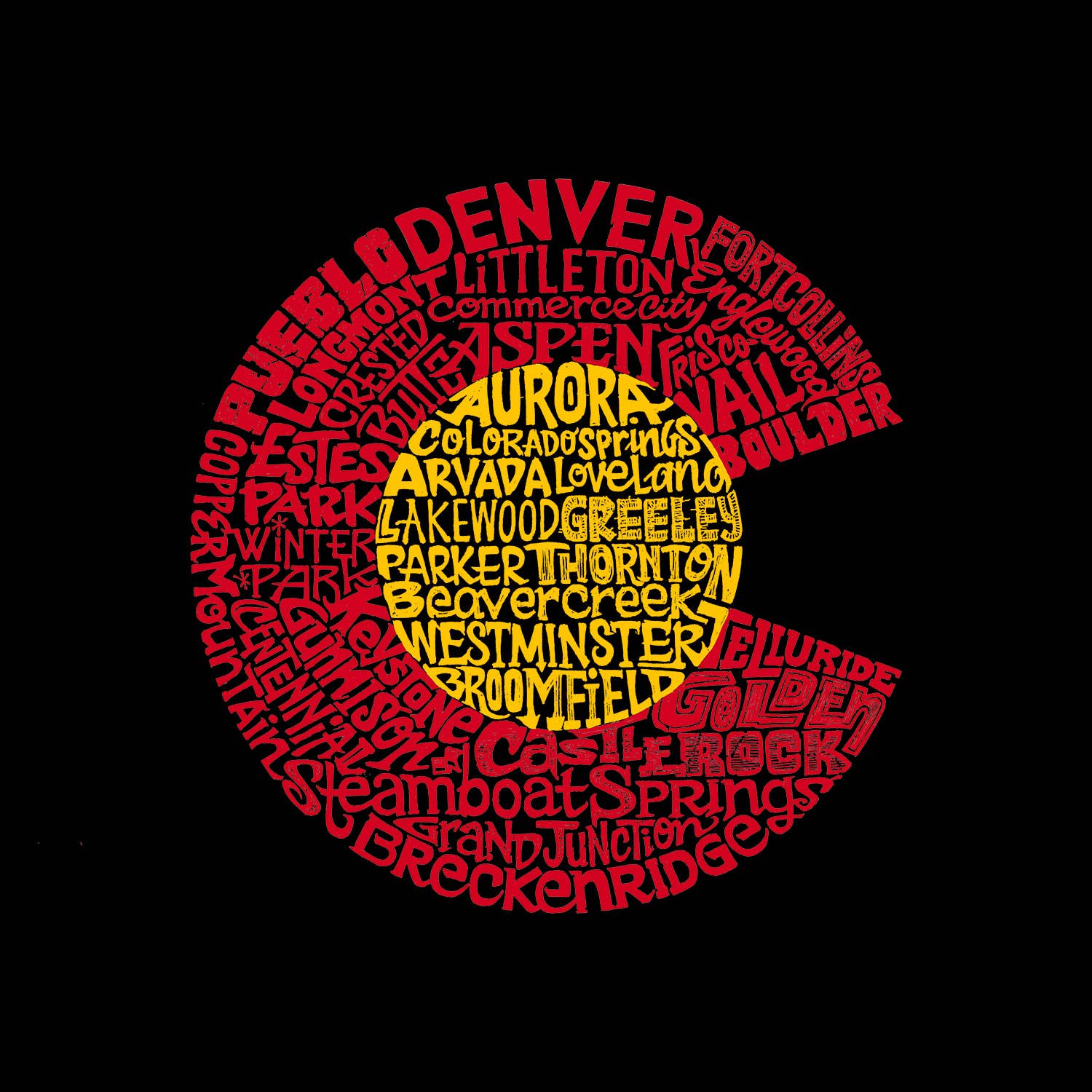 LA Pop Art – T-shirt estampada - Mulher por atacado – Camiseta feminina Word Art - Colorado3