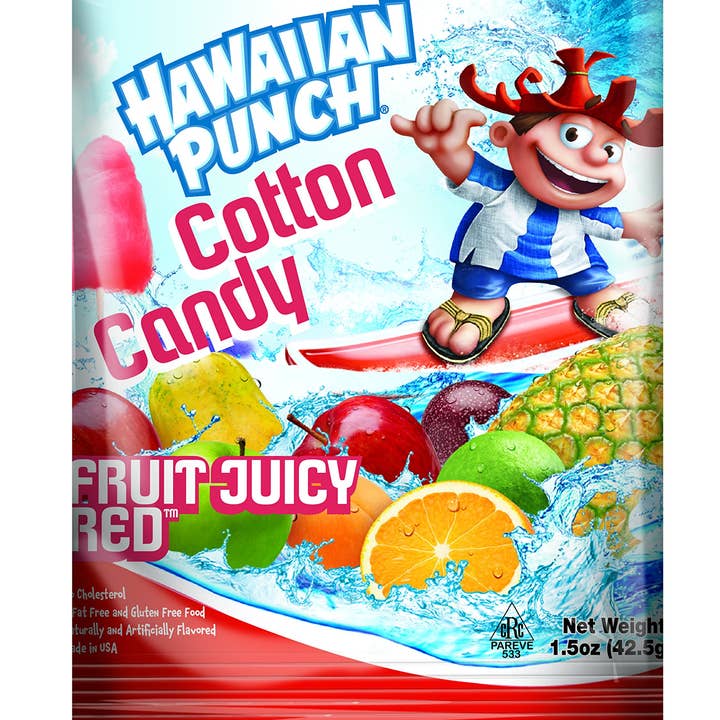 Hawaiian Punch 3.1 Oz Cotton Candy Bag for wholesale by Long Island Candy Factory