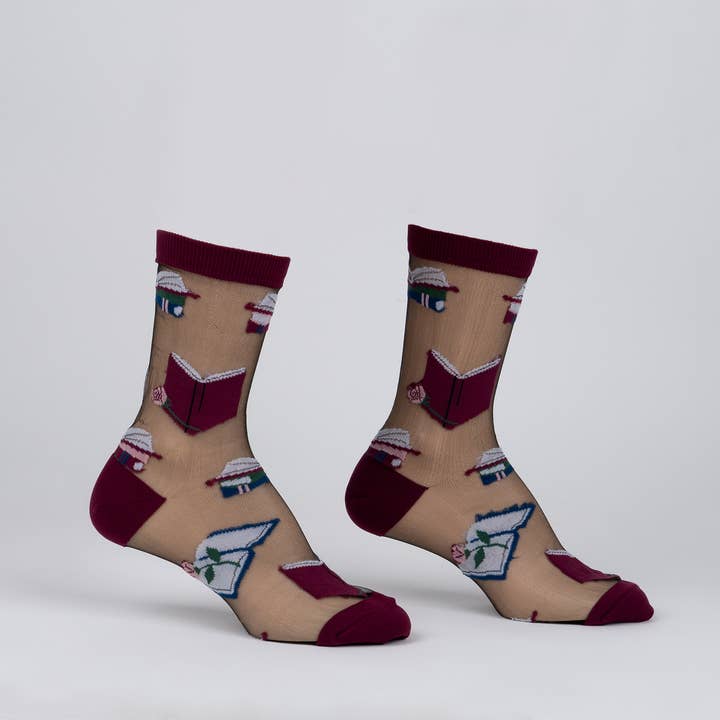 A Novel Idea Sheer Crew Socks for wholesale by Sock it To Me