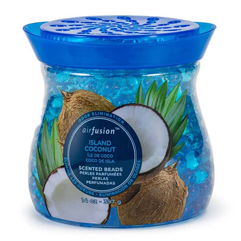 Deluxe Import Trading - Wholesale Air Freshener - Air Fusion Crystal Beads 14oz Island Coconut0
