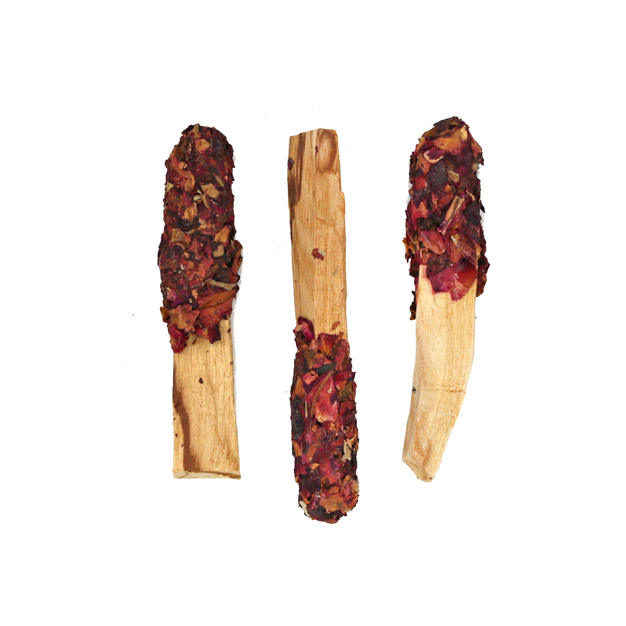 Designs by Deekay Inc. - Wholesale Incense - Dipped Red Sacred Rose Petal Palo Santo Popss