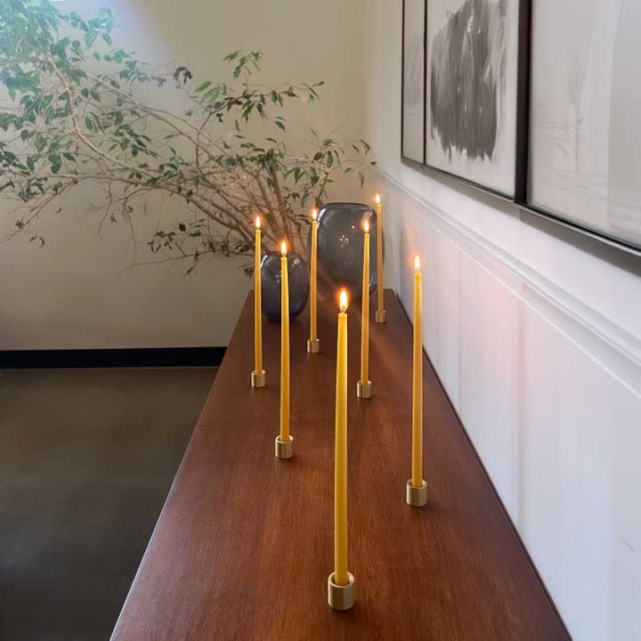 Bluecorn Candles - Wholesale Tapered Candle/Candlestick - Thin Taper Candle Holder - Solid Brass