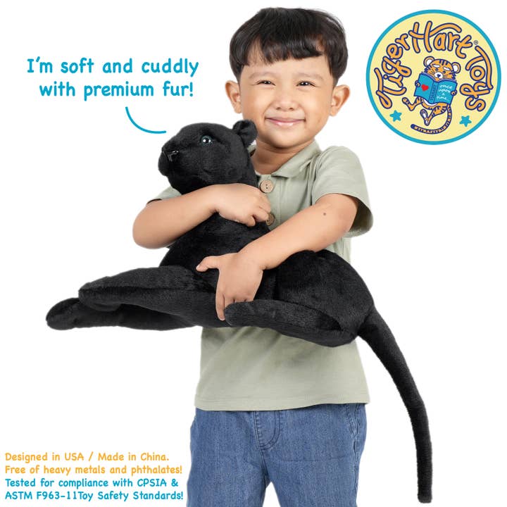 VIAHART Toy Co. - Wholesale Stuffed/Plush Toy - Kids & Baby - Sid The Panther - Squeeze Me! | 17 Inch Stuffed Animal Plush