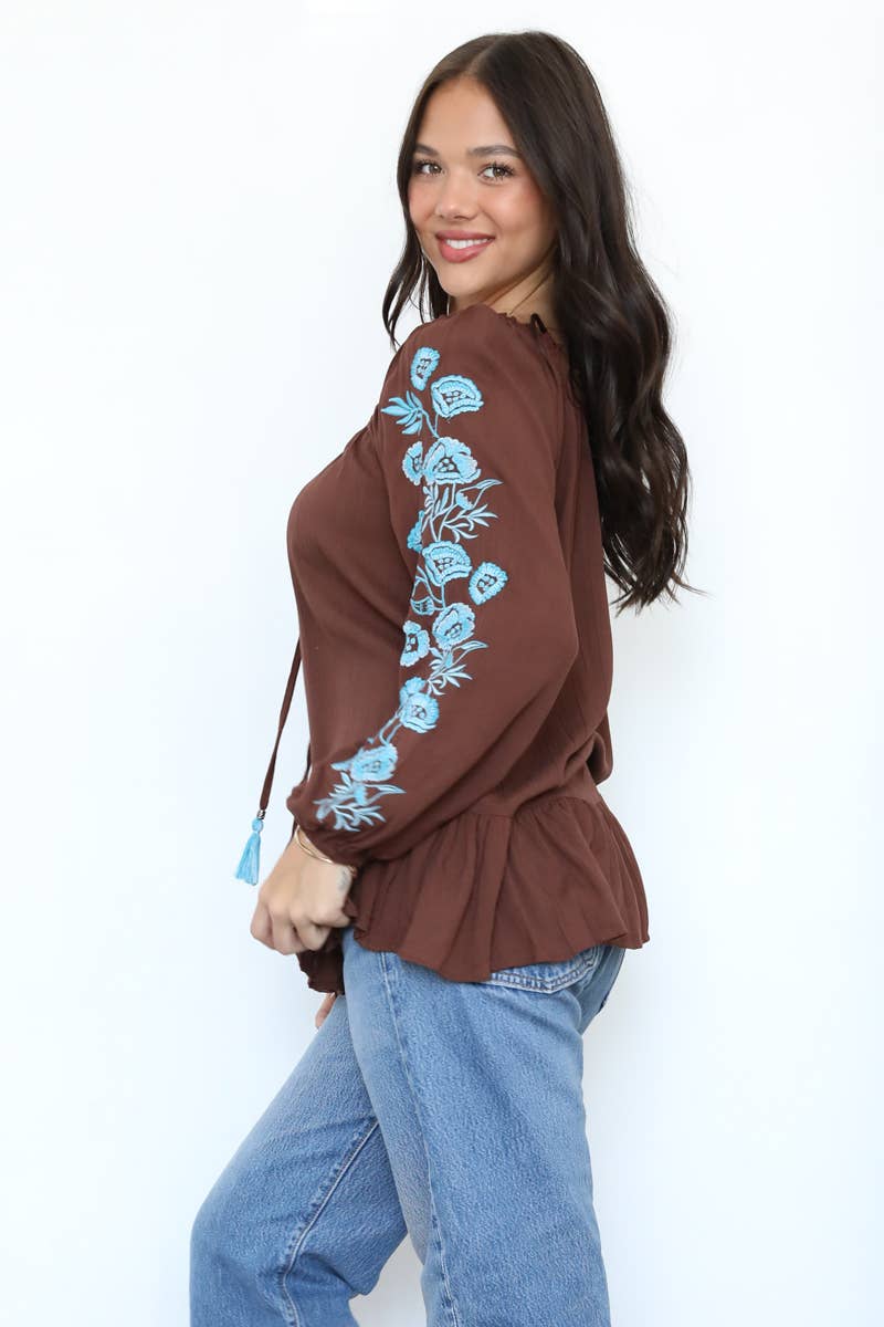 Nostalgia - Vendita all'ingrosso Camicetta - Donna - BLUSA CON MANICHE RICAMATE E2W19-ASIS5