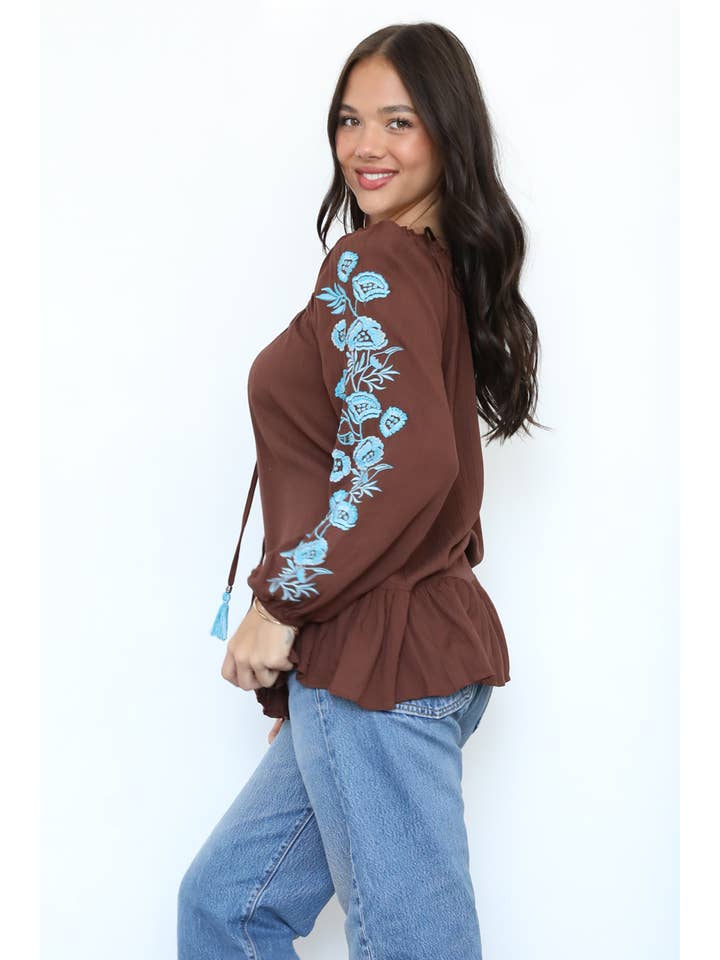 Nostalgia – Engroshandel Bluse - Dame – E2W19-ASIS BRODEREDE ÆRMER BLUSE5