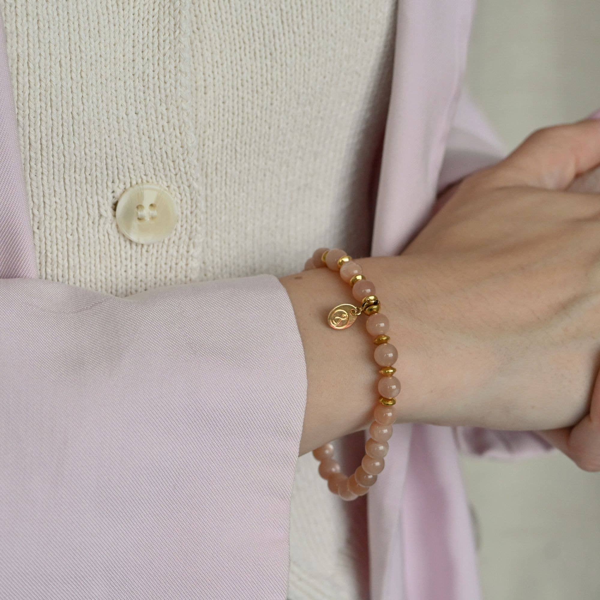 Irréversible - Wholesale Beaded Bracelet - Bracelet adulte pierre naturelle, or - pierre du soleil5