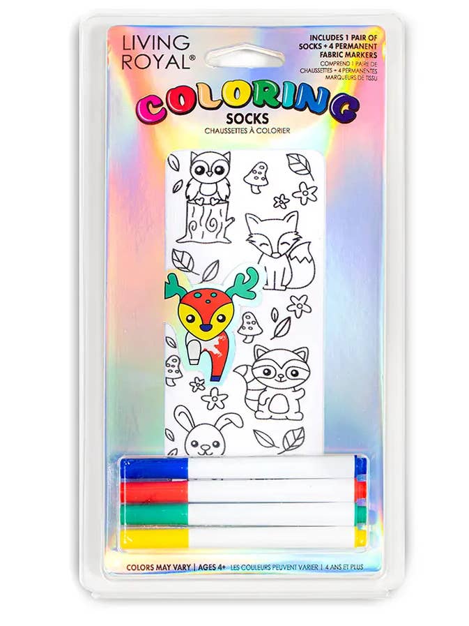 Chaussettes pour chevilles - Kit de coloriage à faire soi-même - Woodland Critters pour la vente par Living Royal