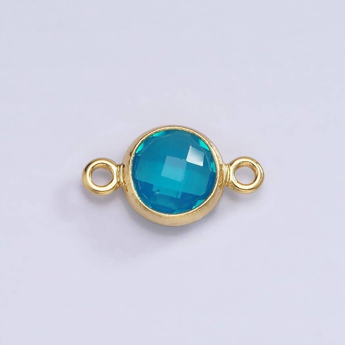 Aim Eternal - Wholesale Individual charm/pendant - Mini 14k Gold Filled Cubic Zirconia Link Connector Color Faceted Crystal Charm Connector Birthstone Link Connector G-742~G-75311