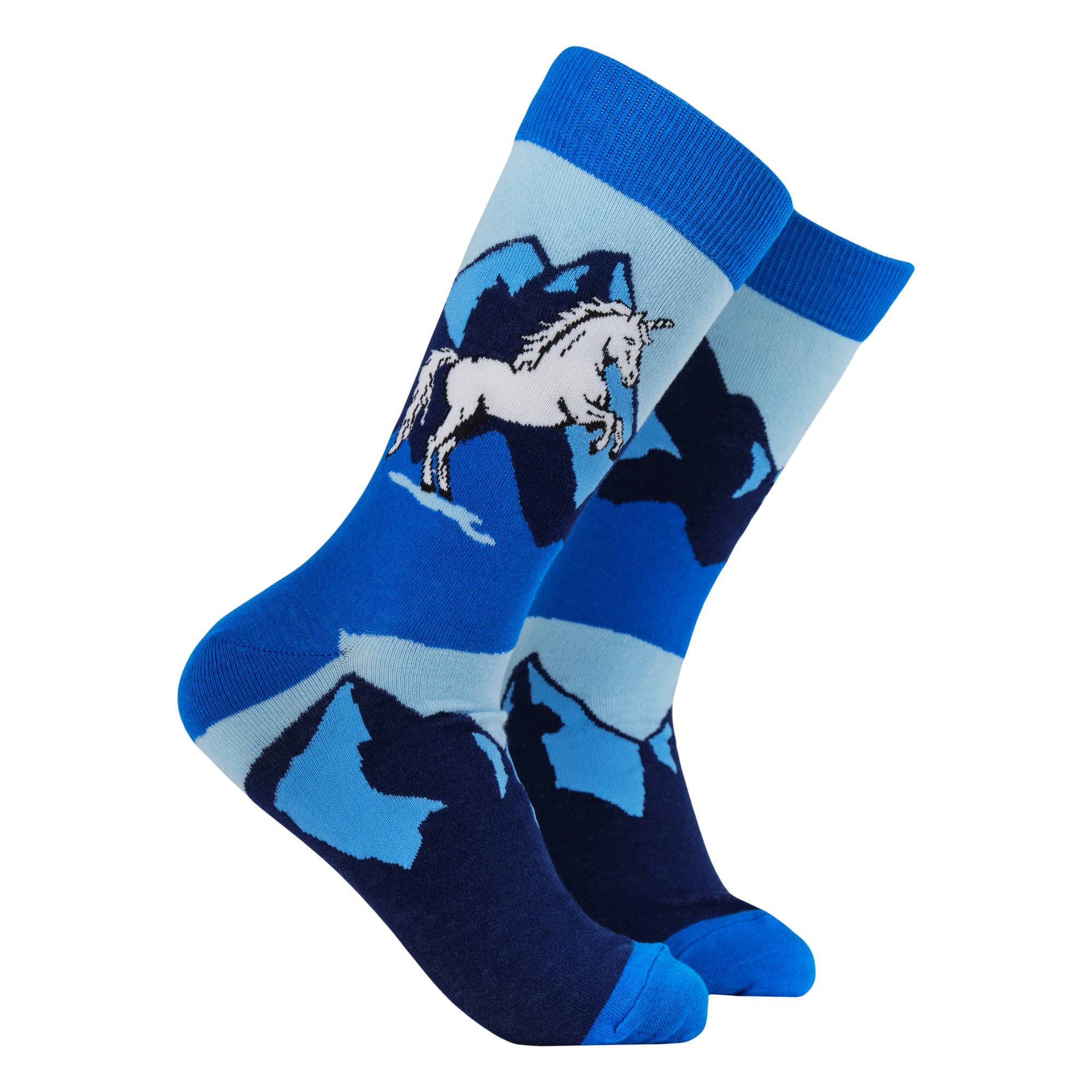 BLUE Unicorn of Scotland Socks for wholesale on Faire0
