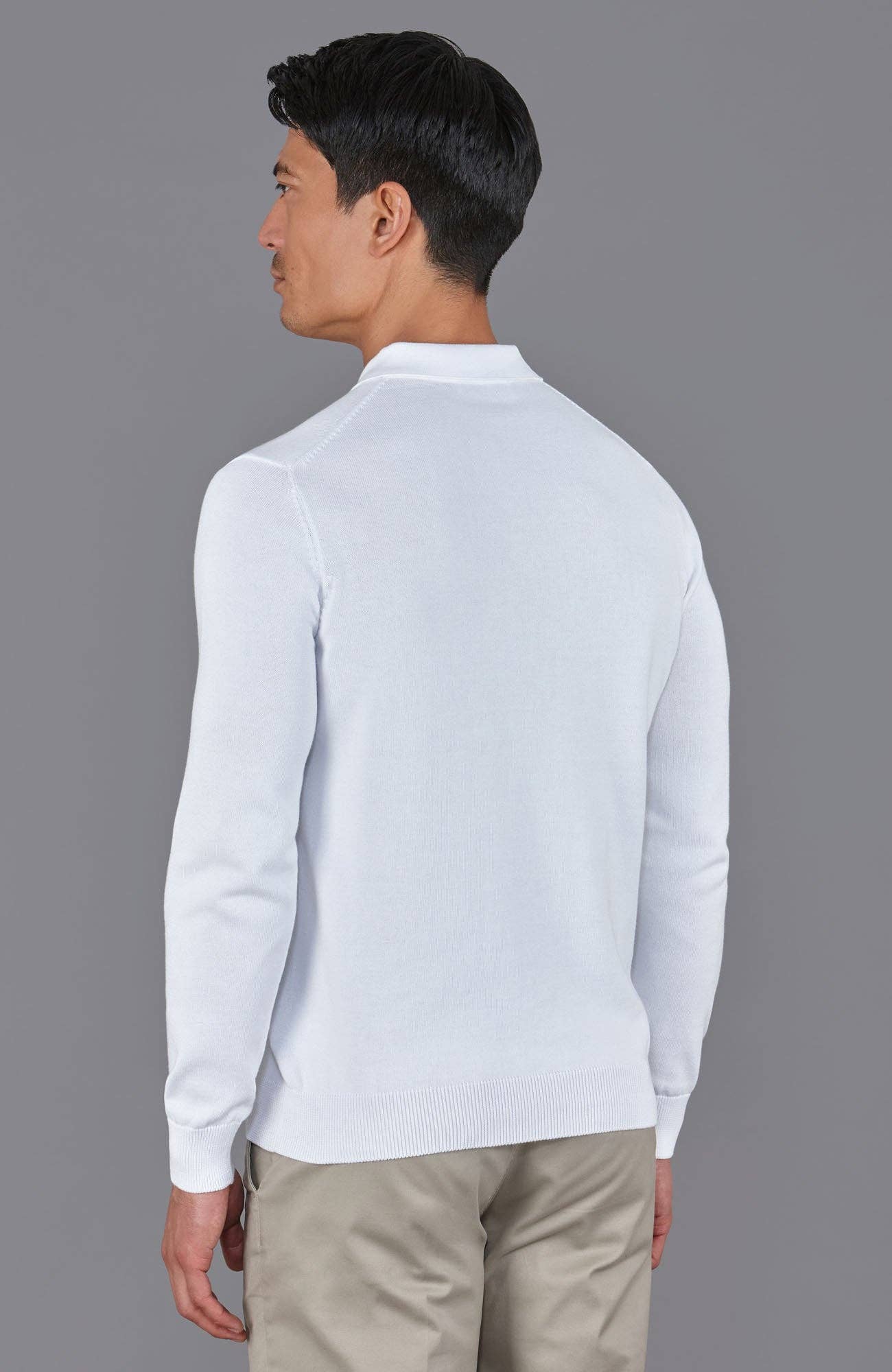 Paul James Knitwear – wholesale Polo – Men’s – Mens Lightweight Cotton Long Sleeve Knitted Polo Shirt30