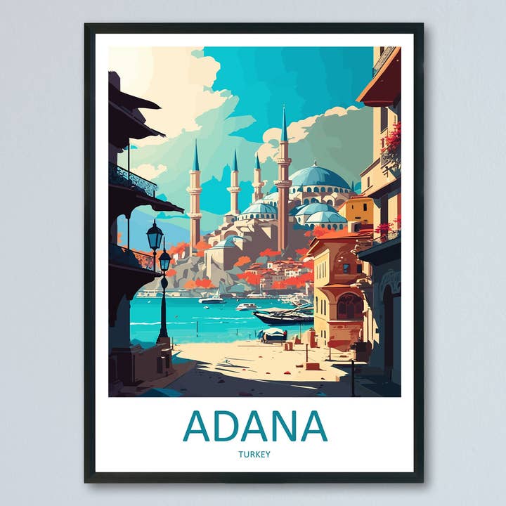 Adana Travel Print Wall Art Adana Wall Hanging Home Décor Adana Gift Art Lovers Turkey Art Lover Gift Adana City Turkey Travel Art Gift for wholesale by TravelzonaArt