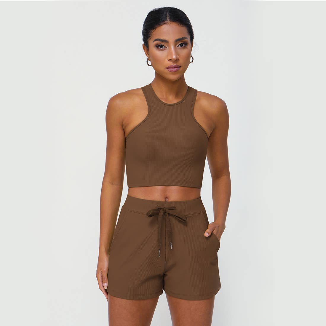 Sodalemon - Wholesale Activewear Set - Women's - Full Coverage High Intensity Sports Bra & Drawstring Shorts9