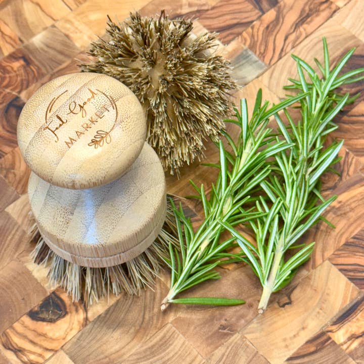 Feel Good Market - Wholesale Kitchen Tool/Gadget - Birch and Palm Pot Brush with Replaceable Head