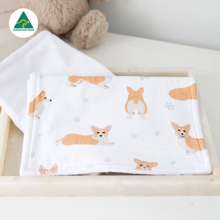 Smitten Bub Co. - Wholesale Burp Cloth - Baby - Corgi Burp Cloth