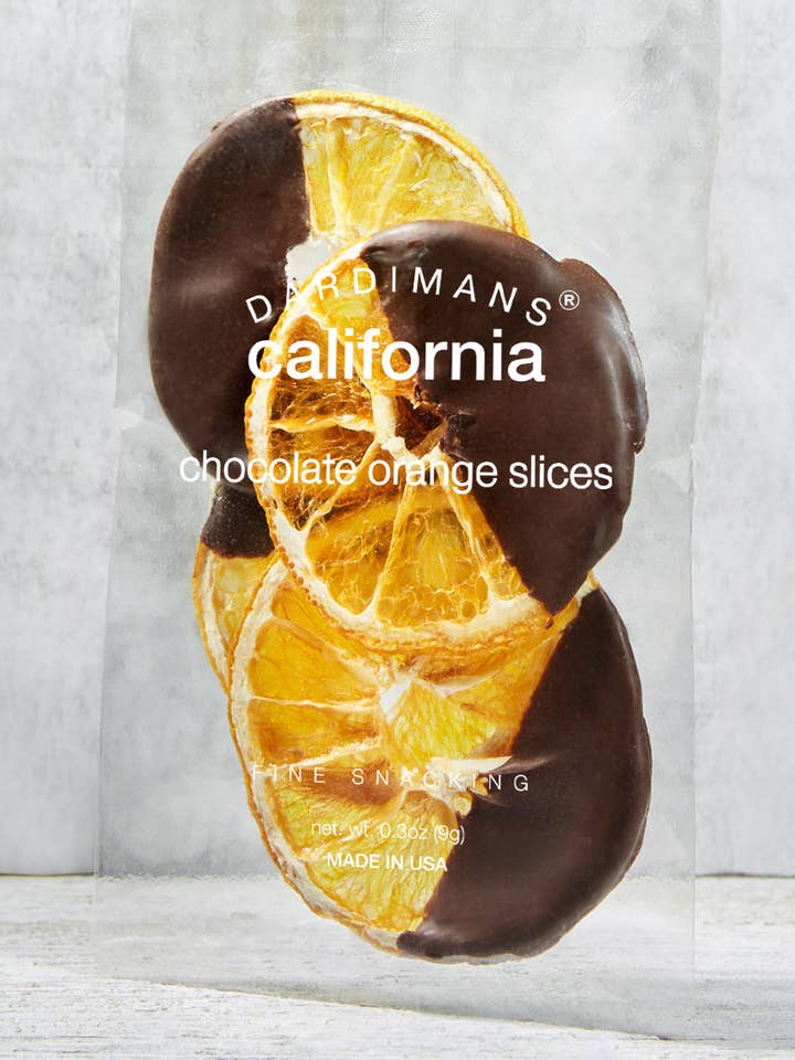 Crispy Dark Chocolate Orange Slices | Snack Pack w/Tray for wholesale by Dardimans California Crisps