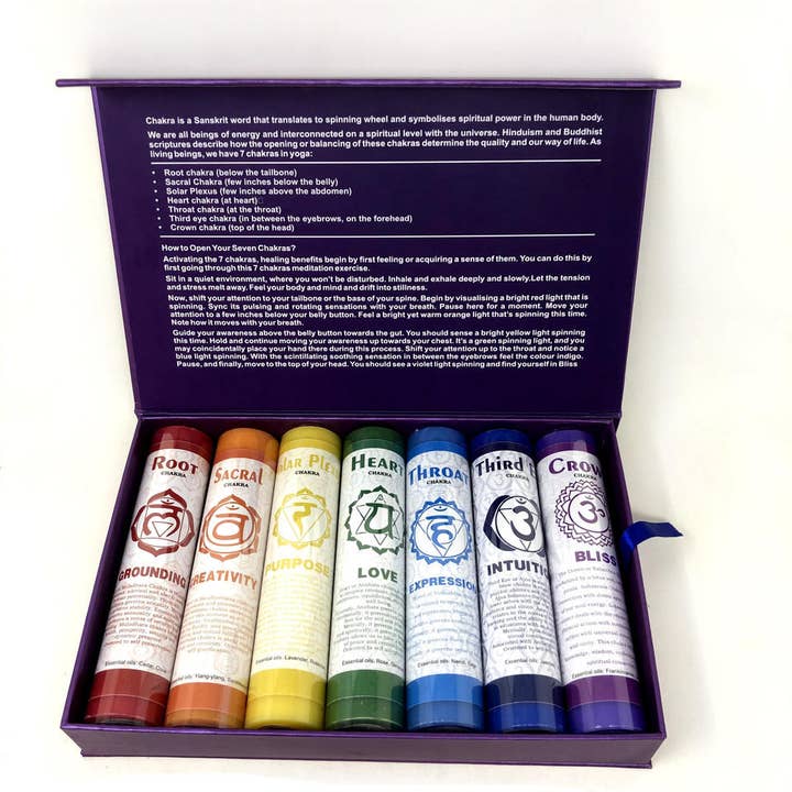 Gift Set -7 Chakra Scented Candles (Set of 7) for wholesale by Arômes & Évasions
