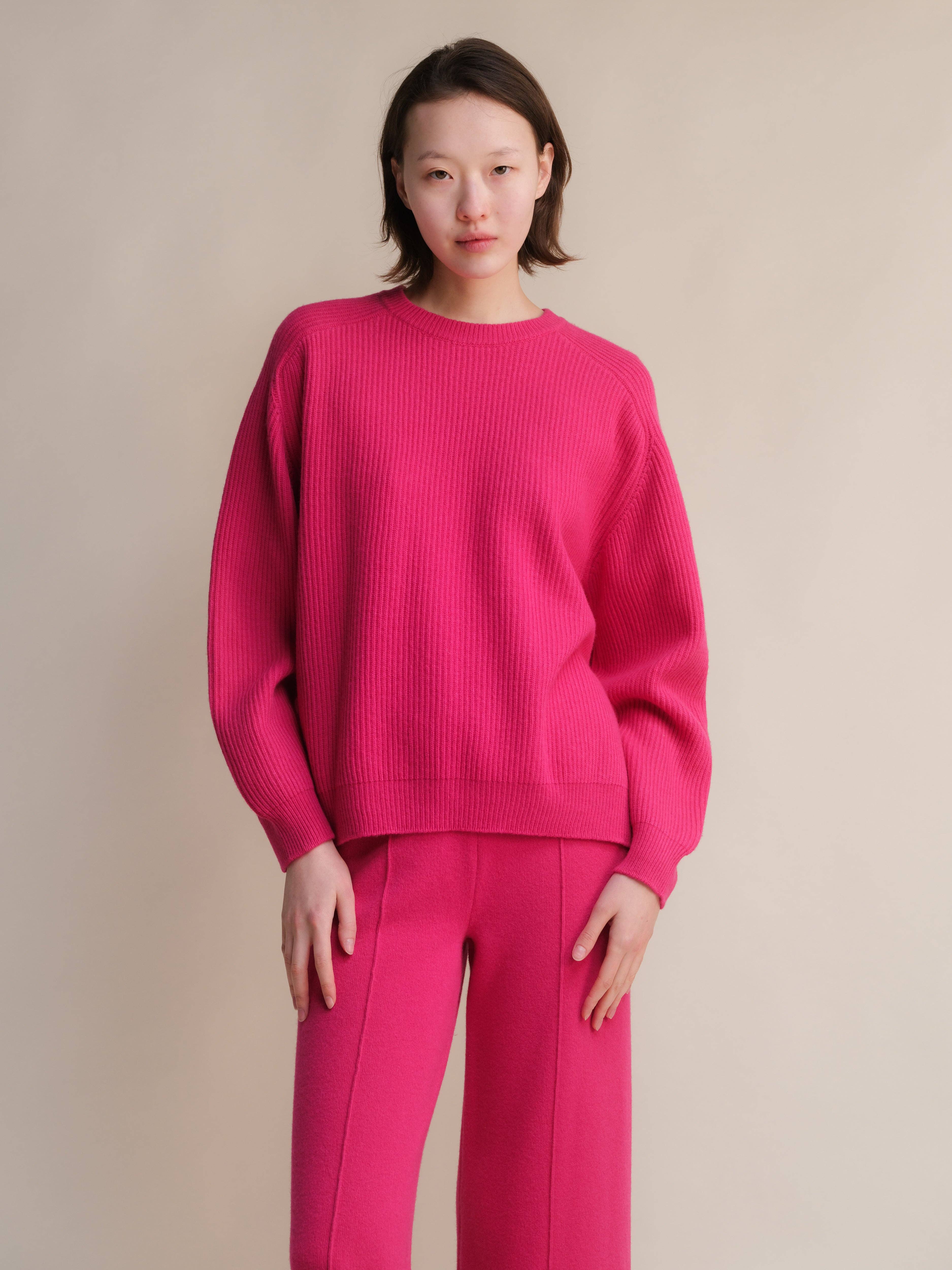 Lèmme - Wholesale Knit Sweater - Women's - Cashmere Mix Crewneck Ribbed Sweater with Lateral Slits33