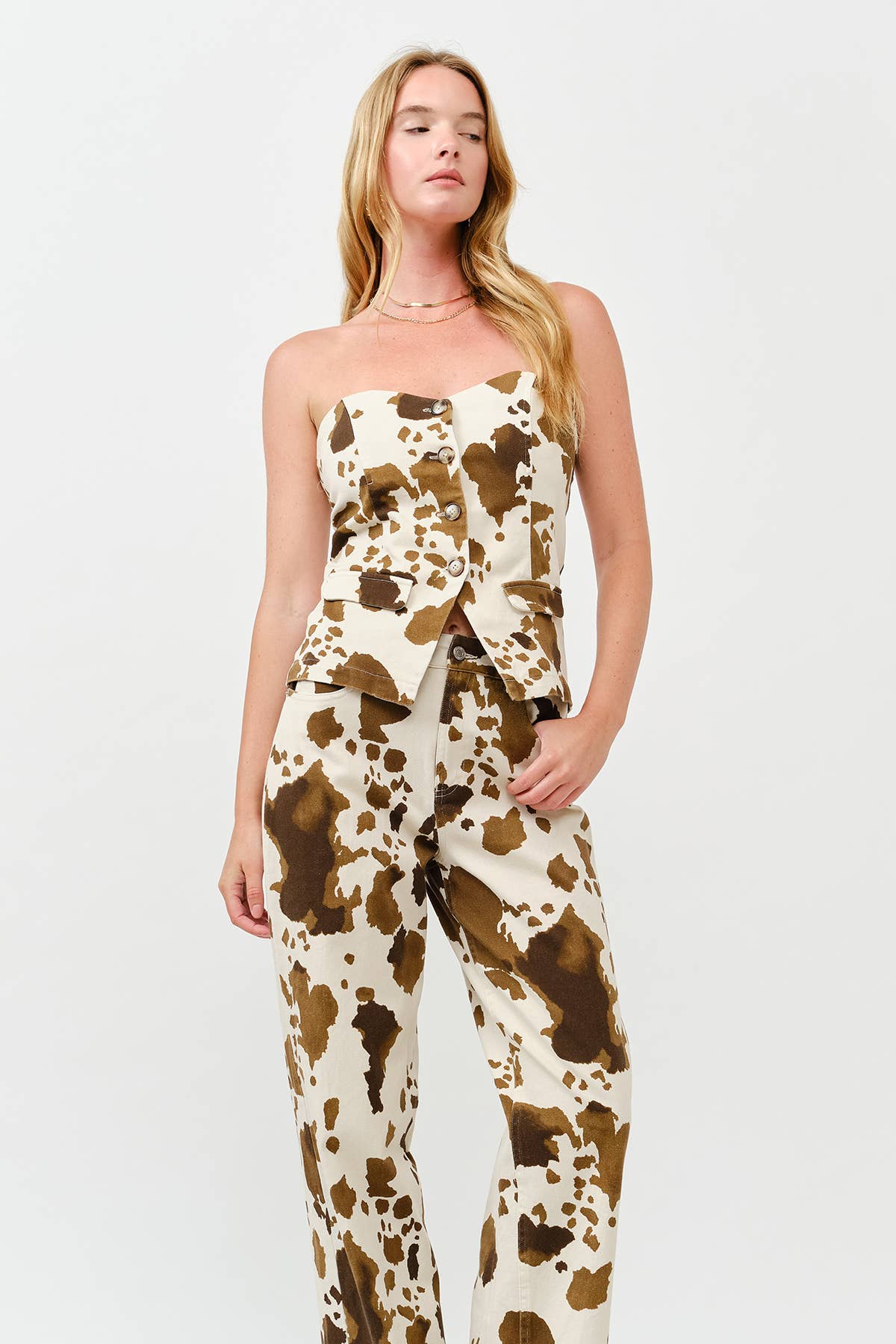 MULTI Fall Pre-washed cow-print baggy pants for wholesale on Faire8