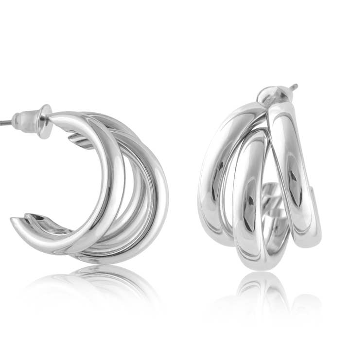 Big Metal London – wholesale Hoop earrings – Gisele Tubular Plated Brass Earrings1
