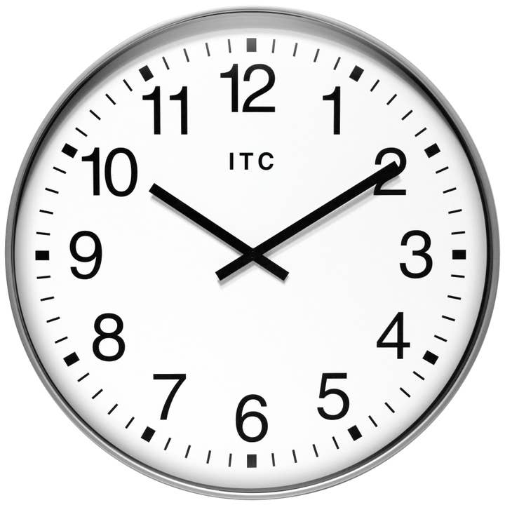 Infinity Instruments - Wholesale Wall Clock - ITC Round Silver Business Wall Clock 19.375 Inch