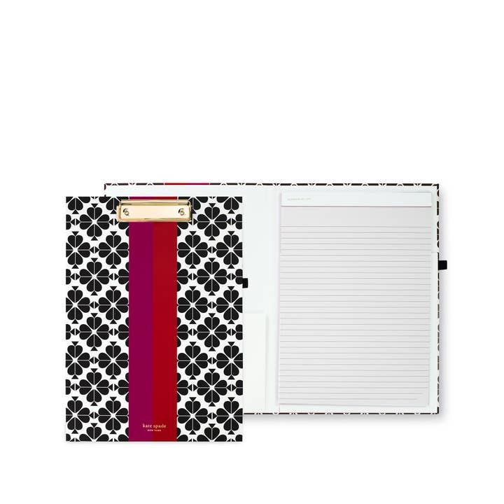 Kate Spade New York by Lifeguard Press - Wholesale Clipboard - Clipboard Folio, Black Spade Flower0